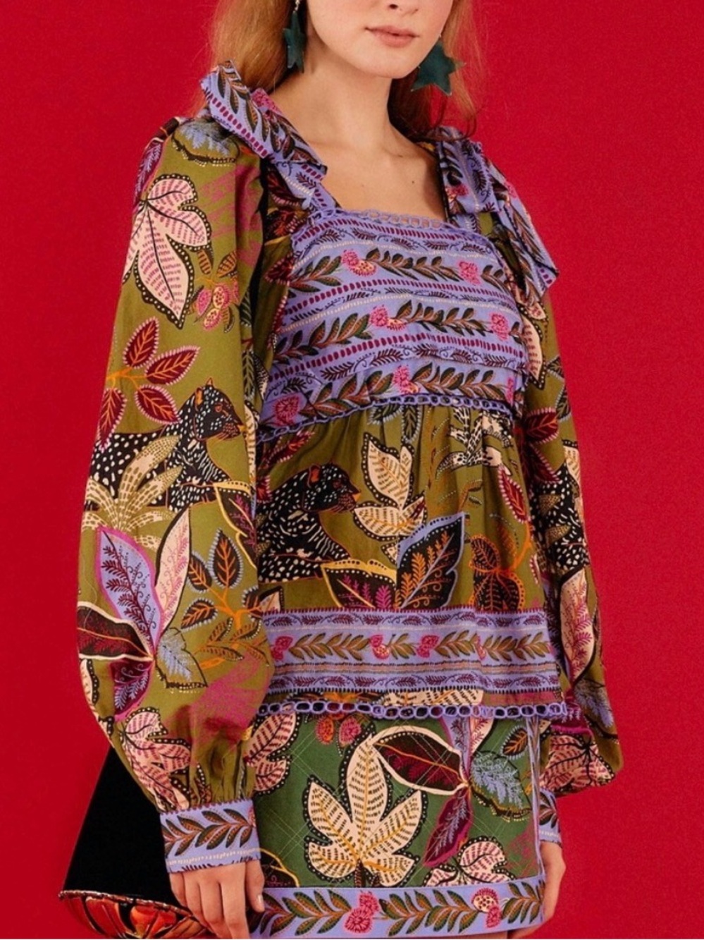 Farm Rio Wild Jungle blouse Large
